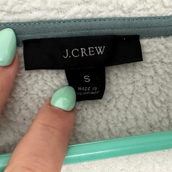 J Crew oversized pastel green half zip up Sherpa| size small - Picture 2 of 5